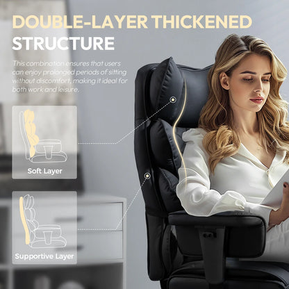 Dowinx Big & Tall Office Chair – High Back Computer Gaming Chair with Pocket Spring Cushion, Lumbar Support & Armrests