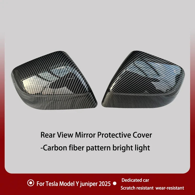 Carbon Fiber Side Mirror Covers - Tesla Model Y Juniper 2025 ABS Rearview Mirror Exterior Accessories