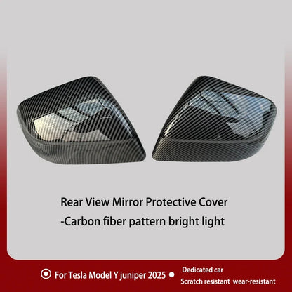 Carbon Fiber Side Mirror Covers - Tesla Model Y Juniper 2025 ABS Rearview Mirror Exterior Accessories