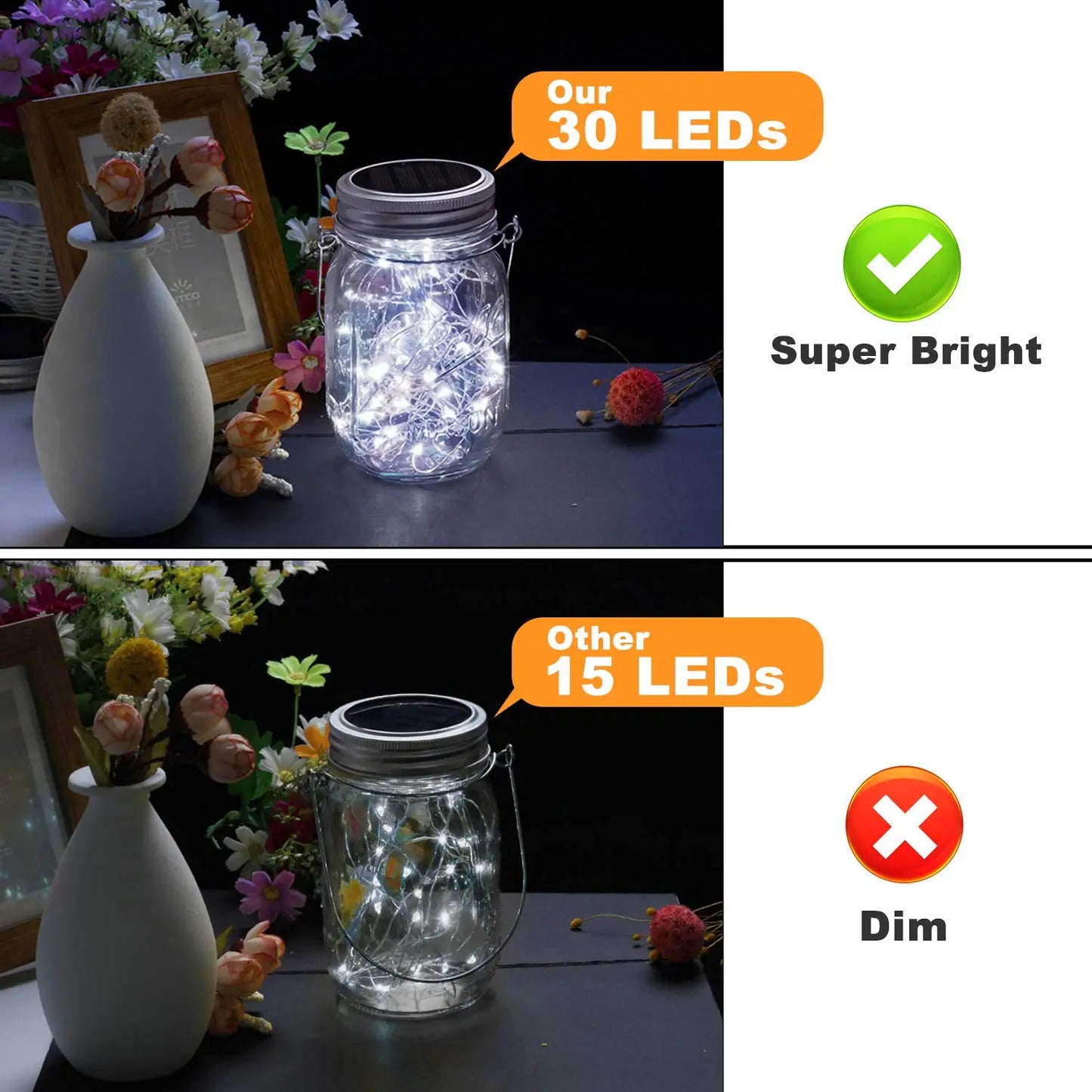 Mason Jar Solar Bottle Lights – LED String Fairy Lights, Waterproof Hanging Lantern for Garden & Wedding Decorations