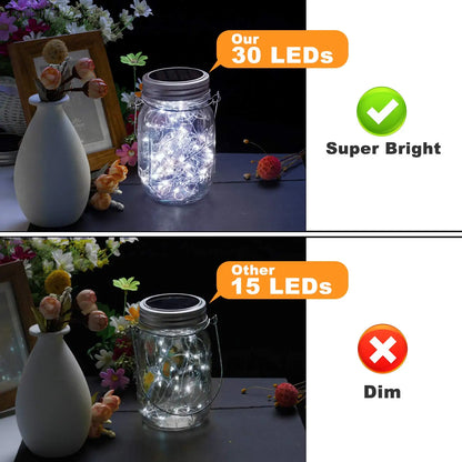 Mason Jar Solar Bottle Lights – LED String Fairy Lights, Waterproof Hanging Lantern for Garden & Wedding Decorations