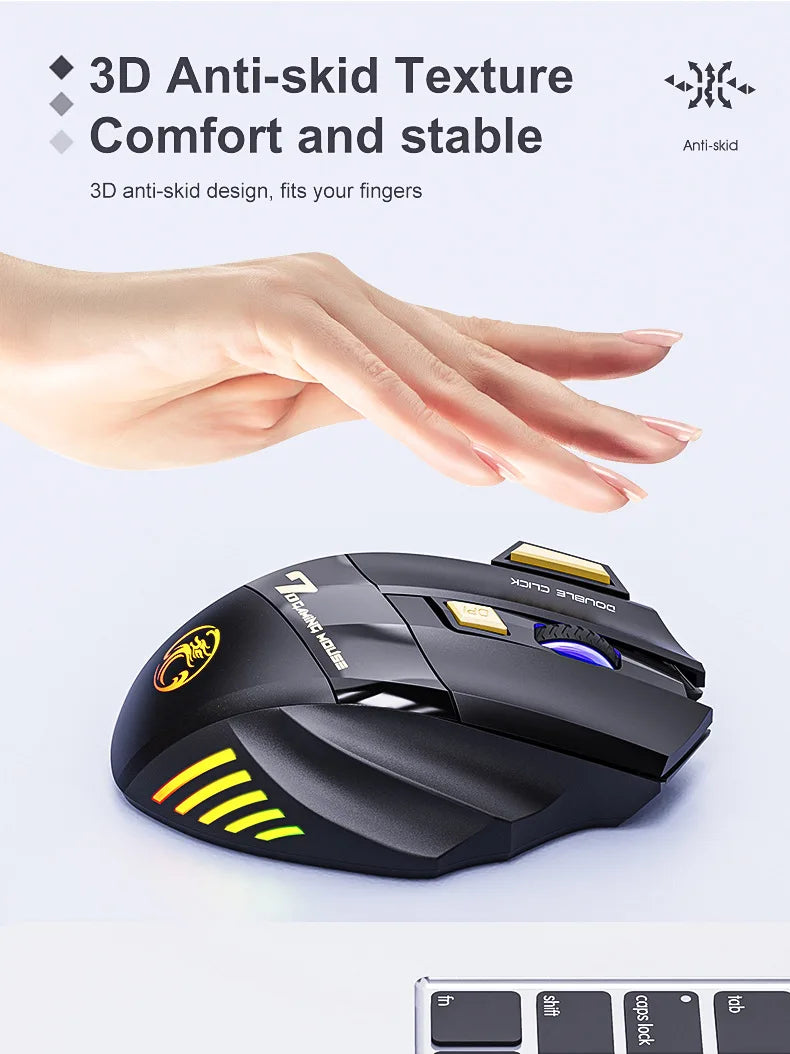 IMICE GW-X7 Wireless Gaming Mouse | 3200DPI, Dual Mode, Rechargeable, 7 Keys, Silent, Bluetooth, 7-Color LED