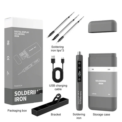 Portable Type-C Digital Soldering Iron Kit – 8-15W Fast Heating Adjustable Temperature Mini Repair Tool