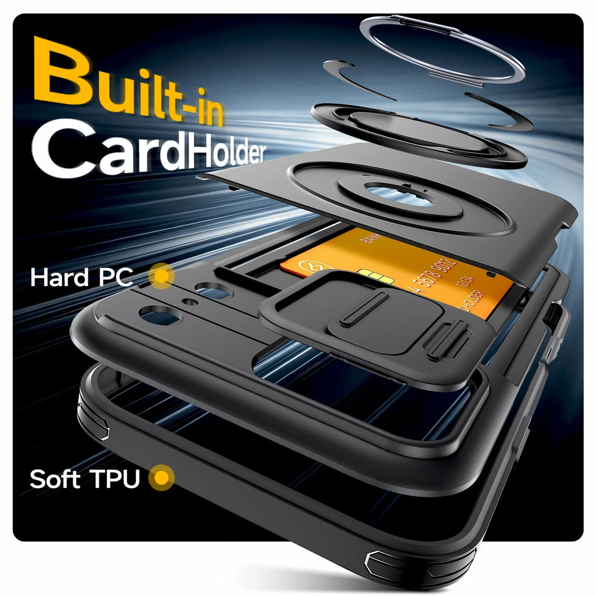 Luxury Wallet Case for iPhone 18 17 16 15 14 13 12 Pro Max 17E 16E 17 Pro - Shockproof Armor Card Holder Stand Cover