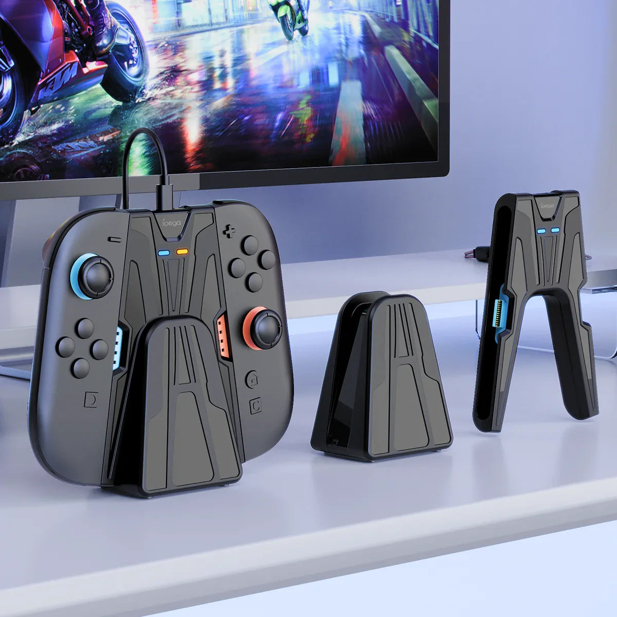 PG-SW2129A Magnetic Charging Dock for Switch 2 Joypad – Auto-Adsorption Charging Base with LED Indicator & Storage Stand
