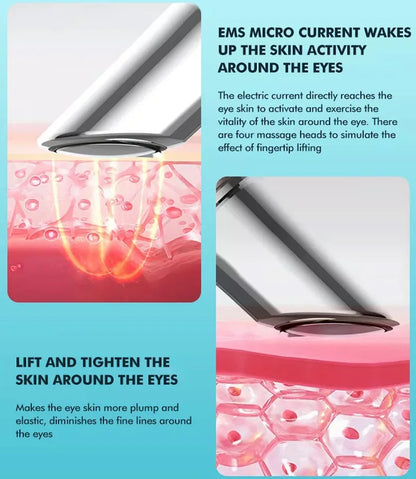 Eye Massager with Sound Wave Vibration – Electric Muscle Stimulation for Skin Lifting, Eye Bag & Wrinkle Removal, Nutrient Infusion