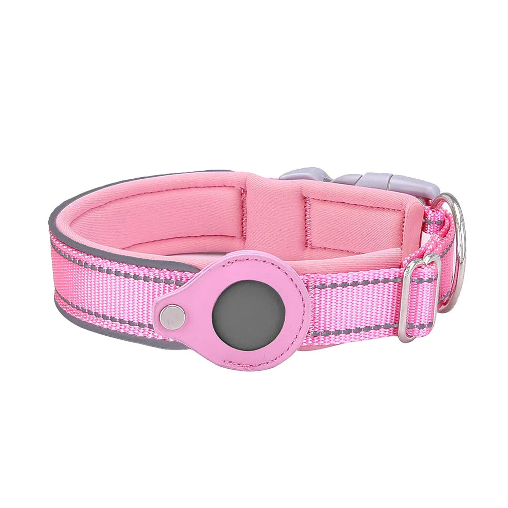 Reflective Padded AirTag Dog Collar – Integrated AirTag Holder for Small, Medium & Large Dogs