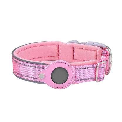 Reflective Padded AirTag Dog Collar – Integrated AirTag Holder for Small, Medium & Large Dogs