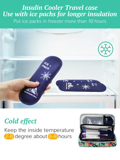 Large Portable Insulin Cooler Bag – Lightweight Durable Travel Cooler for Outdoor Camping and Travel