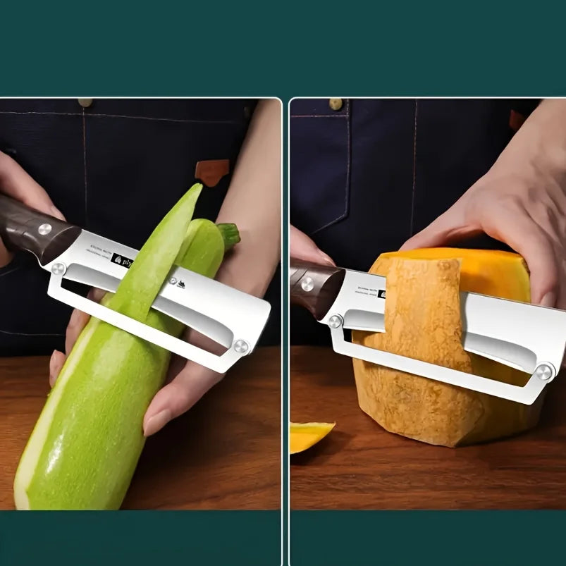 Stainless Steel Fruit & Vegetable Peeler with Wooden Handle – Durable and Smooth Slicing
