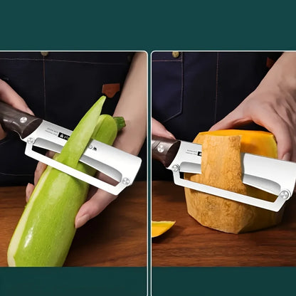 Stainless Steel Fruit & Vegetable Peeler with Wooden Handle – Durable and Smooth Slicing
