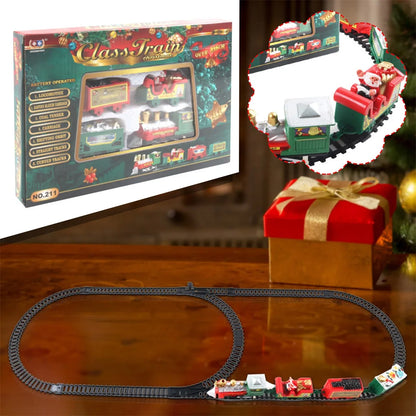 Christmas Realistic Electric Train Set - Easy to Assemble, Safe for Kids, Perfect Gift and Party Decoration for Xmas Tree