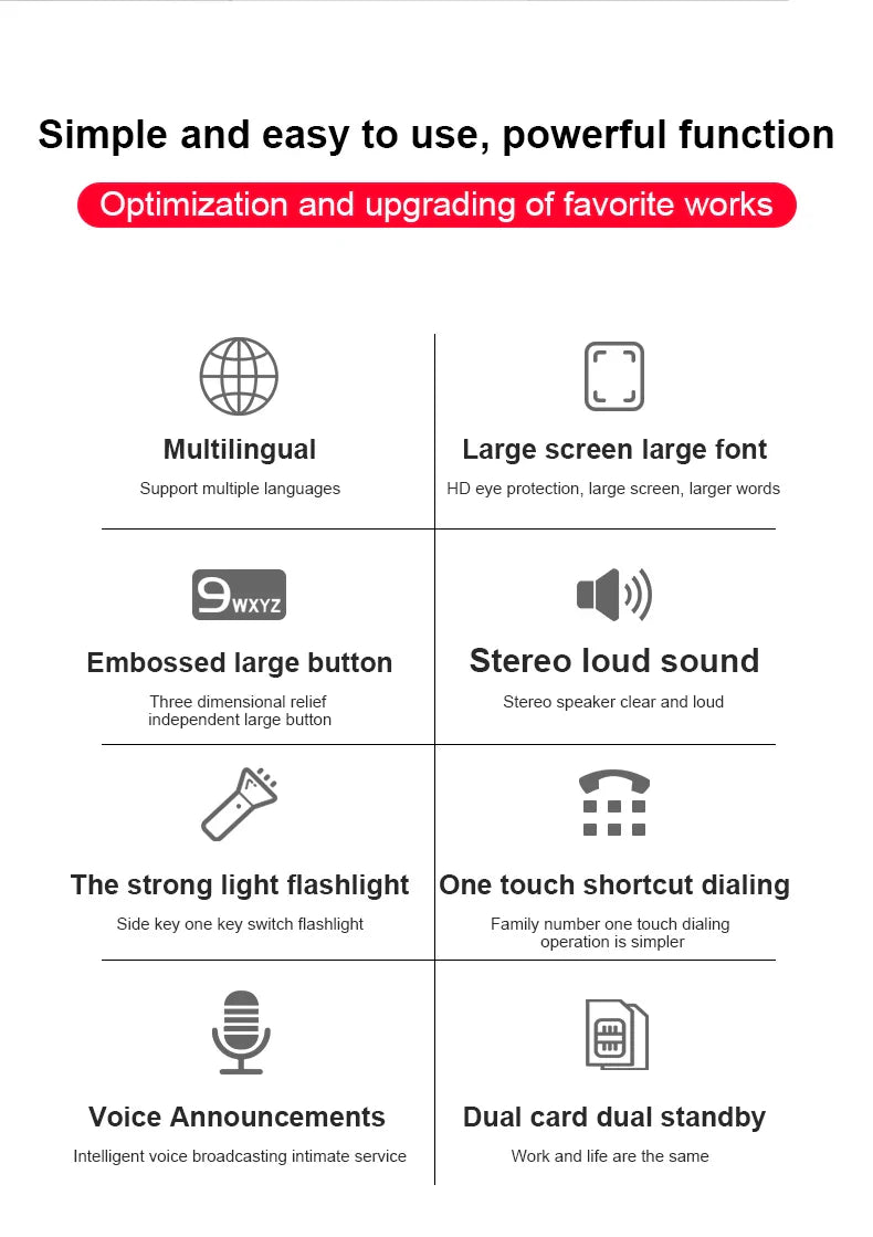 GSM 2G G600 BAR Phone – Dual SIM, 6800mAh Battery, SOS Button, 2.4" Screen, MP3 Recorder Mobile Cellphone for Seniors