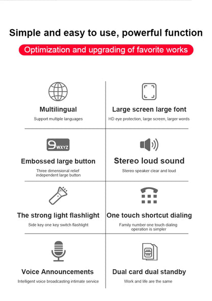 GSM 2G G600 BAR Phone – Dual SIM, 6800mAh Battery, SOS Button, 2.4" Screen, MP3 Recorder Mobile Cellphone for Seniors