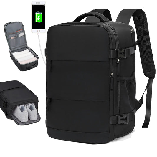 Travel Backpack for Men and Women: Airline Approved Waterproof Laptop Backpack - Fits 15.6-inch Laptop, School Bag with Shoe Compartment