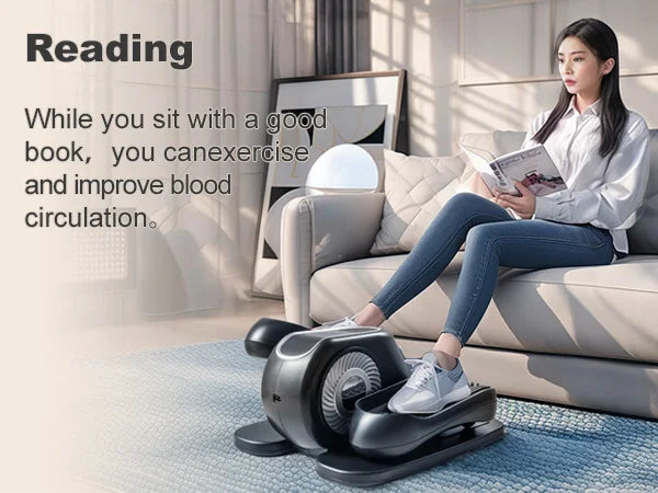 Under Desk Elliptical Machine – Leg Exerciser with Remote Control & 12 Speeds, Quiet Elliptical Trainer