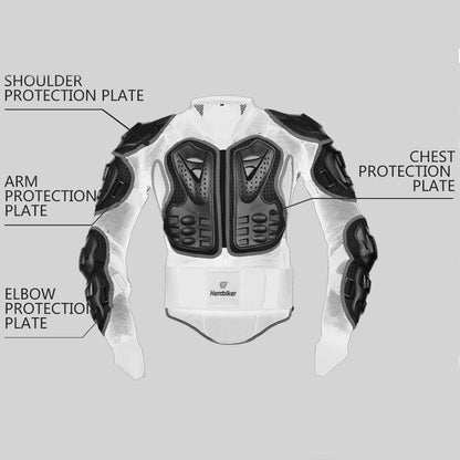 Motorcycle Jacket with Full Body Armor Set – Chest Armor Suit for Motocross Racing & Protective Moto Gear, Sizes S-5XL