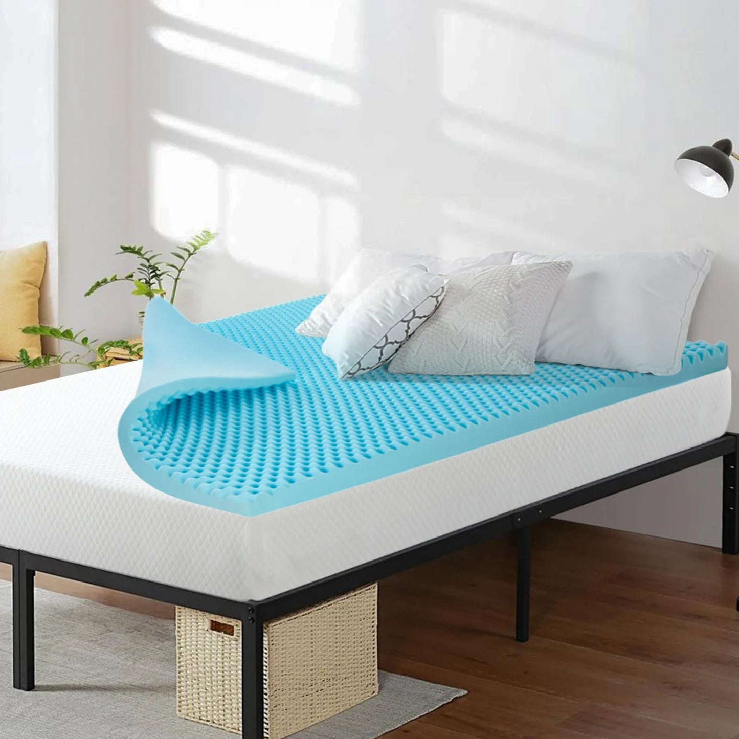 2", 3", 4" Full Memory Foam Mattress Topper - Gel-Infused Comfort Pad for Full/Double Bed, Soft Foam Mattress
