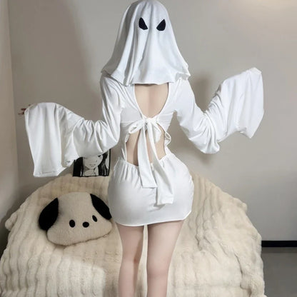 Ghost Girl Cosplay Costume - Women’s Ghost Princess Two-Piece Fishtail Halloween Skirt Set