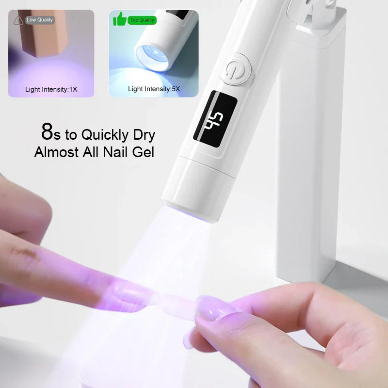 Portable Mini UV LED Nail Lamp - Rechargeable Cordless Resin Curing Light for Gel Nails, Nail Dryer