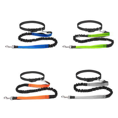 Hands-Free Dog Leash: Adjustable Waist Belt Chest Strap Traction Rope for Pet Walking, Running, Jogging - Dog Accessories