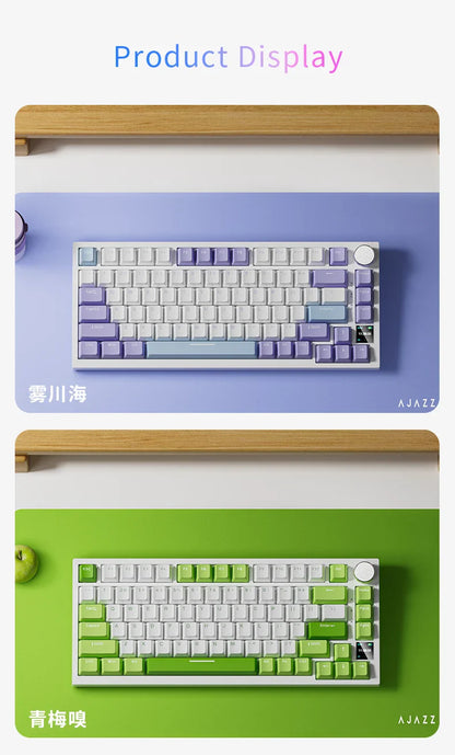 AJAZZ AK820/AK820 Pro Mechanical Gaming Keyboard – TFT Screen, Multifunction Knob, Wired/2.4G/Bluetooth Connectivity for PC