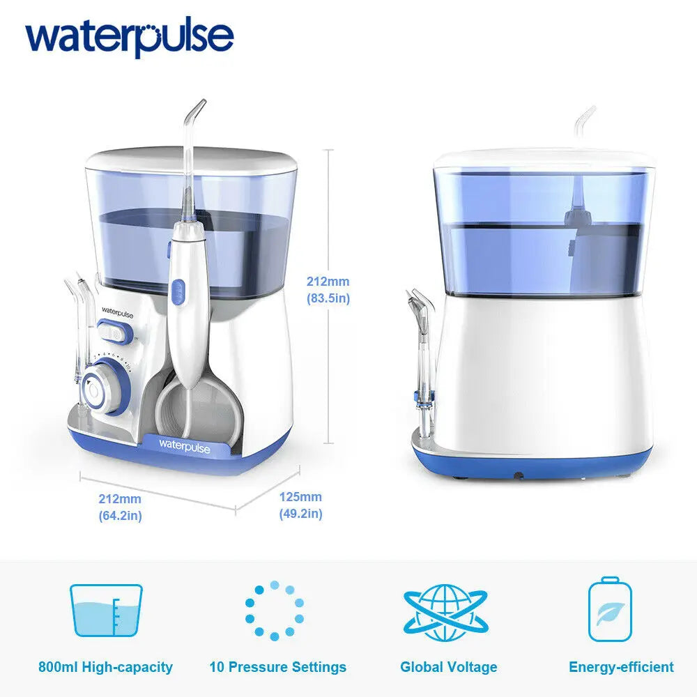 Waterpulse V300G Oral Irrigator: Electric Dental Water Flosser with 5 Tips - 800ml Capacity for Oral Hygiene & Care