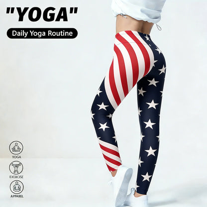 Women High Waisted Printed Yoga Leggings, Elastic Gym Sports Pants for Running Fitness & Casual Activewear Butt Lift Fit