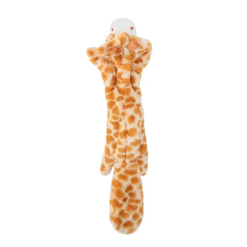 Funny Stuffingless Animal Dog Toy – Durable Plush Squeaky Chew Toy with Crinkle Sound & Squeakers for Pets