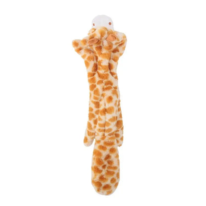 Funny Stuffingless Animal Dog Toy – Durable Plush Squeaky Chew Toy with Crinkle Sound & Squeakers for Pets
