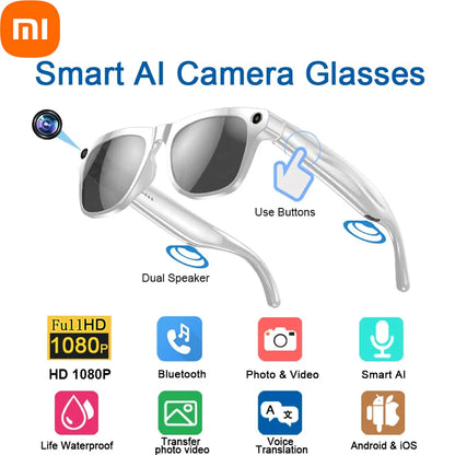 Xiaomi AI 8K Smart Glasses — 120MP Camera, Waterproof, Bluetooth Calls & Music, Picture Recognition, ChatGPT, 2025 New