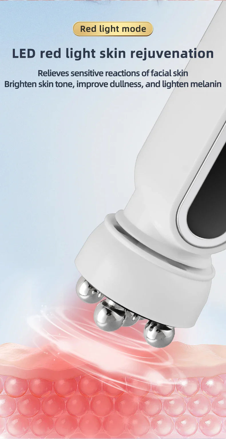 3 in 1 RF EMS Facial Roller Massager – 360° Skin Lifting, Fine Line Reduction, Microcurrent Beauty Machine