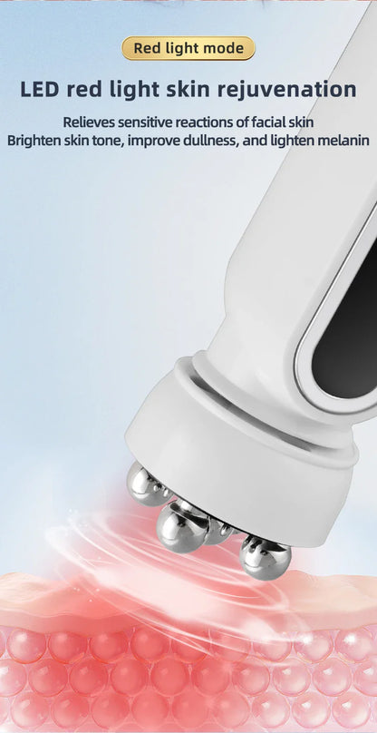 3 in 1 RF EMS Facial Roller Massager – 360° Skin Lifting, Fine Line Reduction, Microcurrent Beauty Machine