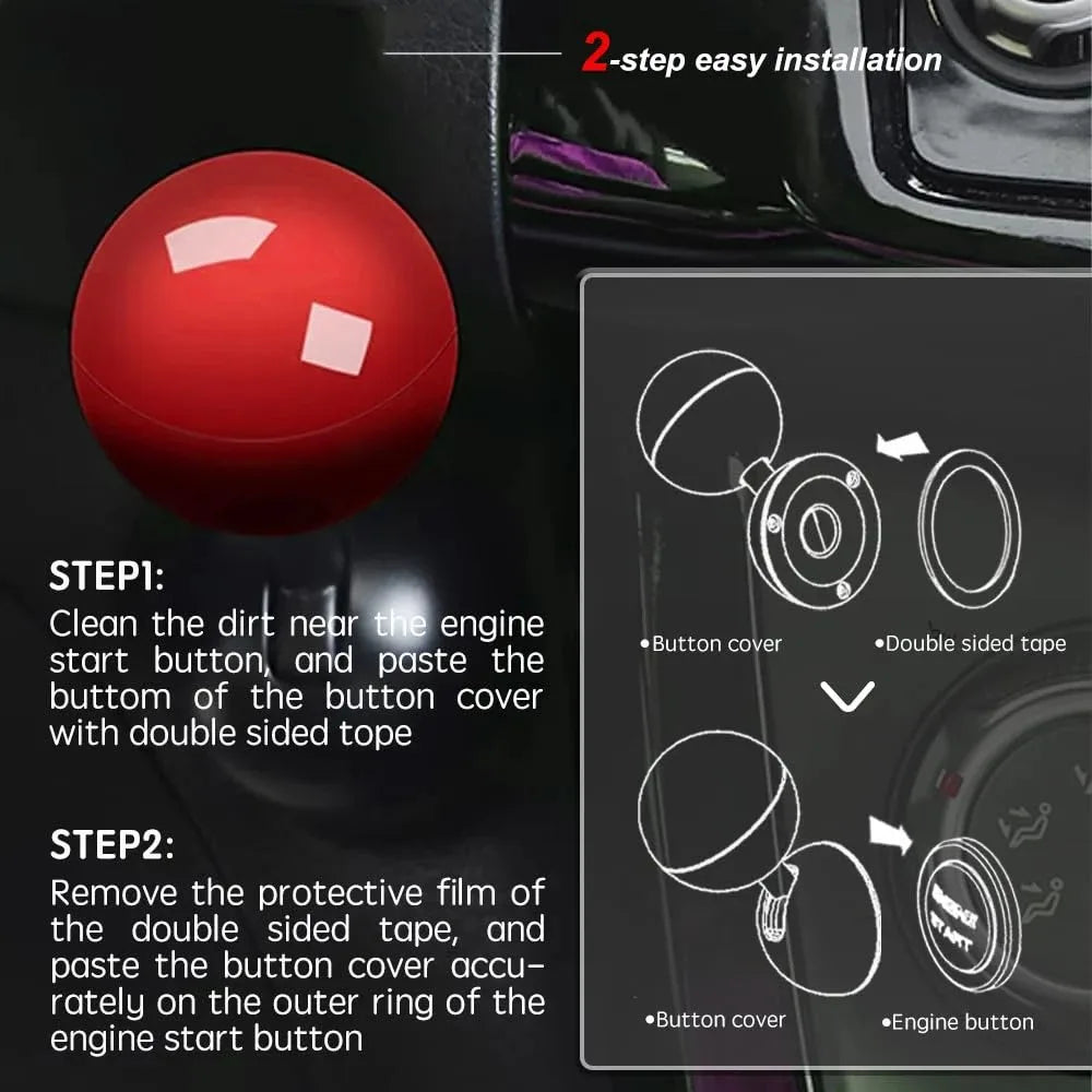 2024 Start Button Push Cover - One-Touch Auto Ignition Rocker, Car Engine Push Start/Stop Lever