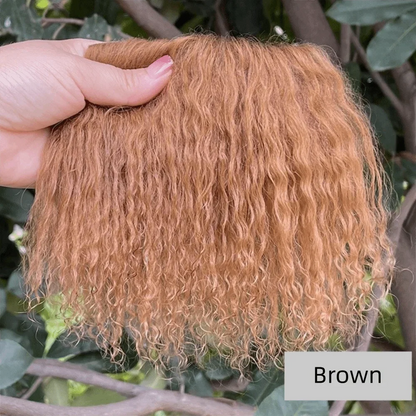 Mongolia Fur Sheepskin Curly Hair Extensions — Cute Wool Texture Wigs for SD, Blyth & BJD Dolls