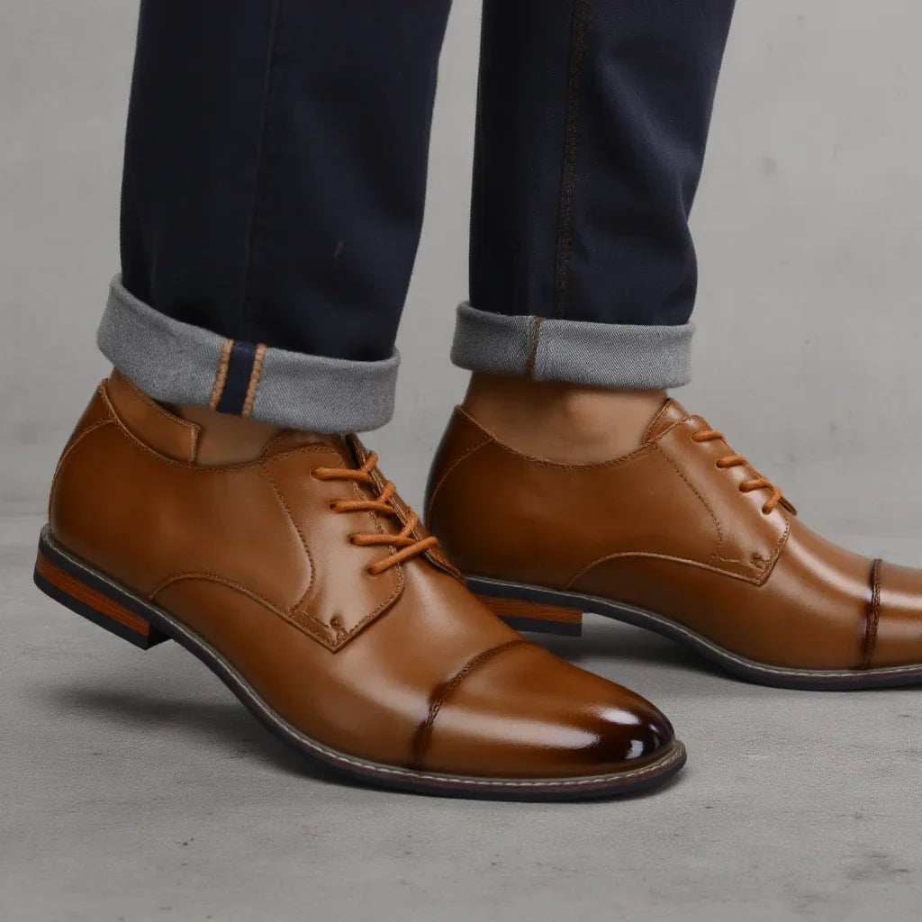 Men’s Leather Dress Shoes - Fashionable Comfortable Formal Business Footwear 2025
