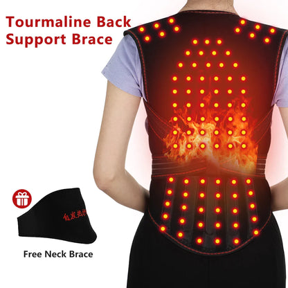 Tourmaline Magnetic Heated Vest — Self-Heating Thermal Clothing, Lumbar Waist Brace, Posture Corrector & Pain Relief Corset