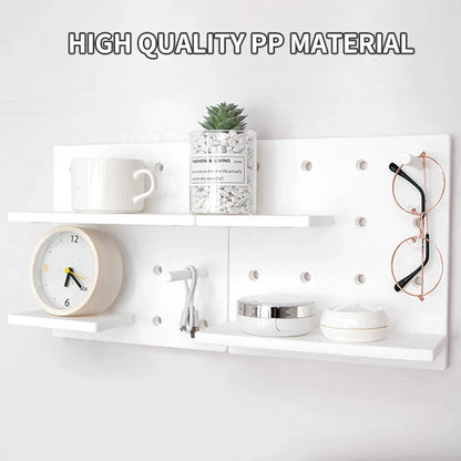Wall-Mounted Perforation-Free Plastic Shelf – Bathroom & Dormitory Wall Hanging Organizer for Student Bedroom & Headboard