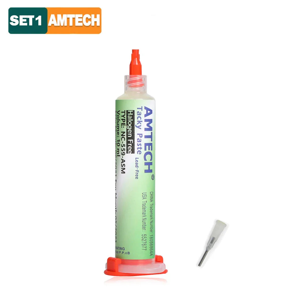 Original Amtech NC 559 Flux – 10ml Syringe for Soldering, BGA & SMD PCB Repair, Electronics Tools