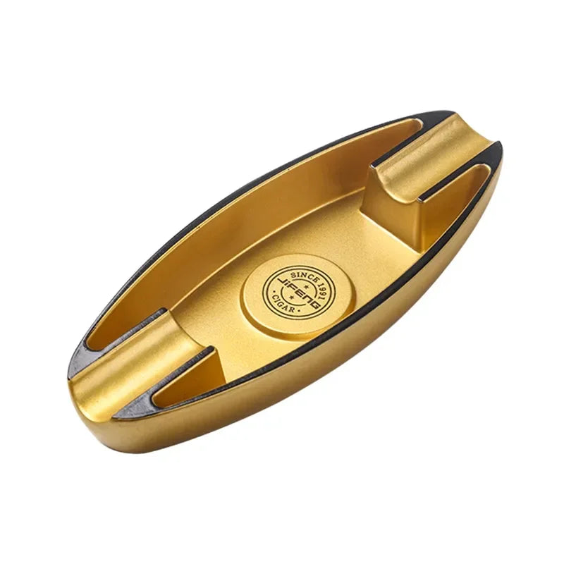 Portable Cigar Ashtray with 2 Slots – Lightweight Smoking Accessory for Men, Table Decoration Gift