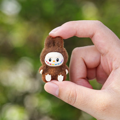 Labubu Mini Plush Toy 4.3cm – Sitting Posture Handmade Cartoon DIY Desktop Ornament Mystery Box Gift