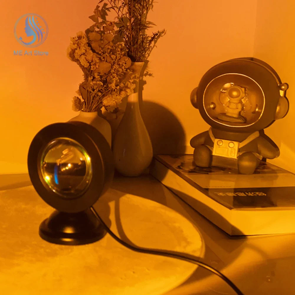 New Sunset Light with Earbuds & Remote Control – 16 Colors, Customizable Version