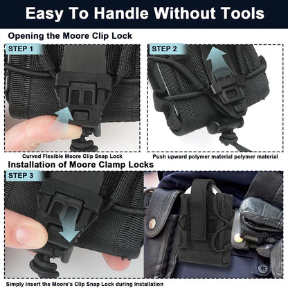 Tactical Handcuff Holder Molle Pouch – Open Top Universal Shackles Case, Waist Bag & Belt Holster for Hunting Accessories