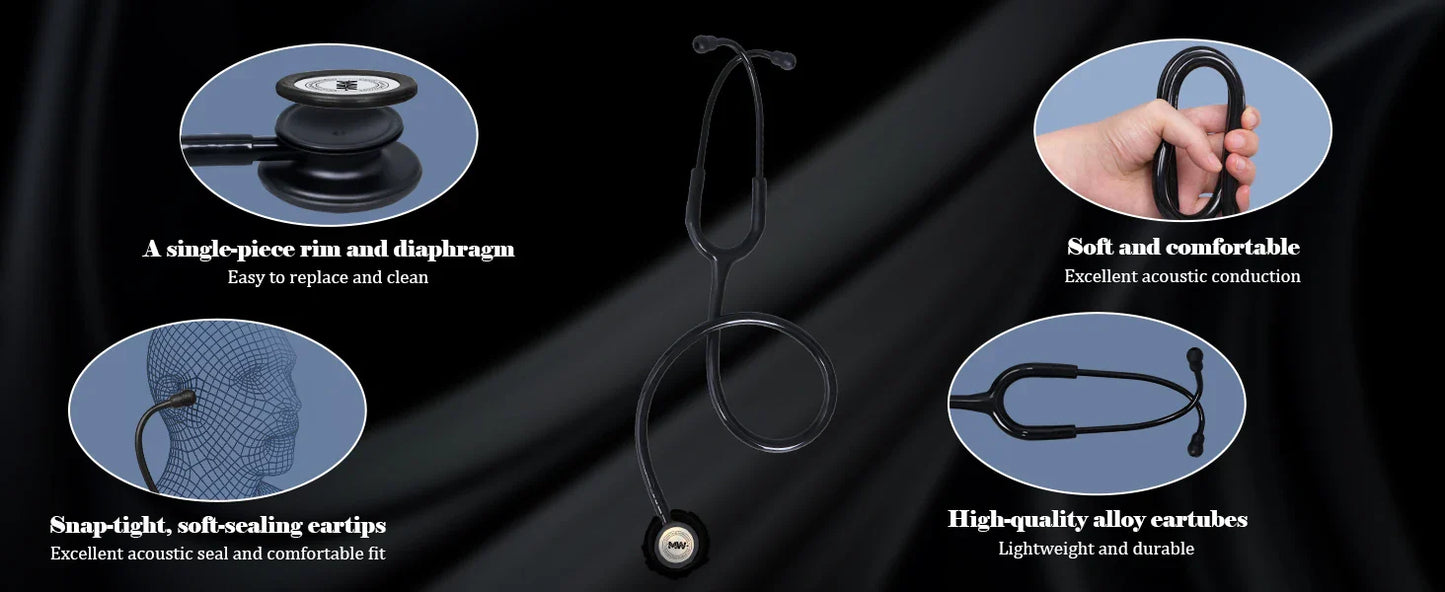 Portable Double-Sided Medical Stethoscope — Professional Cardiology Stethoscope for Doctors, Nurses, and Medical Use