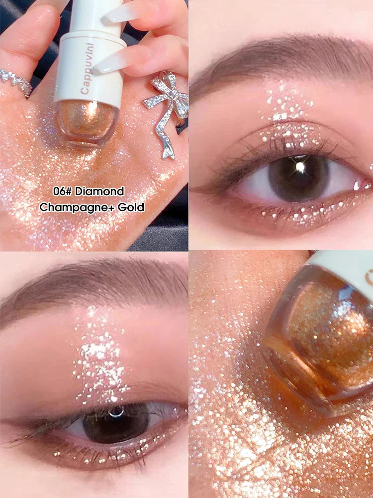 Cappuvini Star Dots Liquid Eye Shadow, Pearlescent High Gloss, Fine Flashing for Easy Application, Dazzling Liquid Eye Shadow