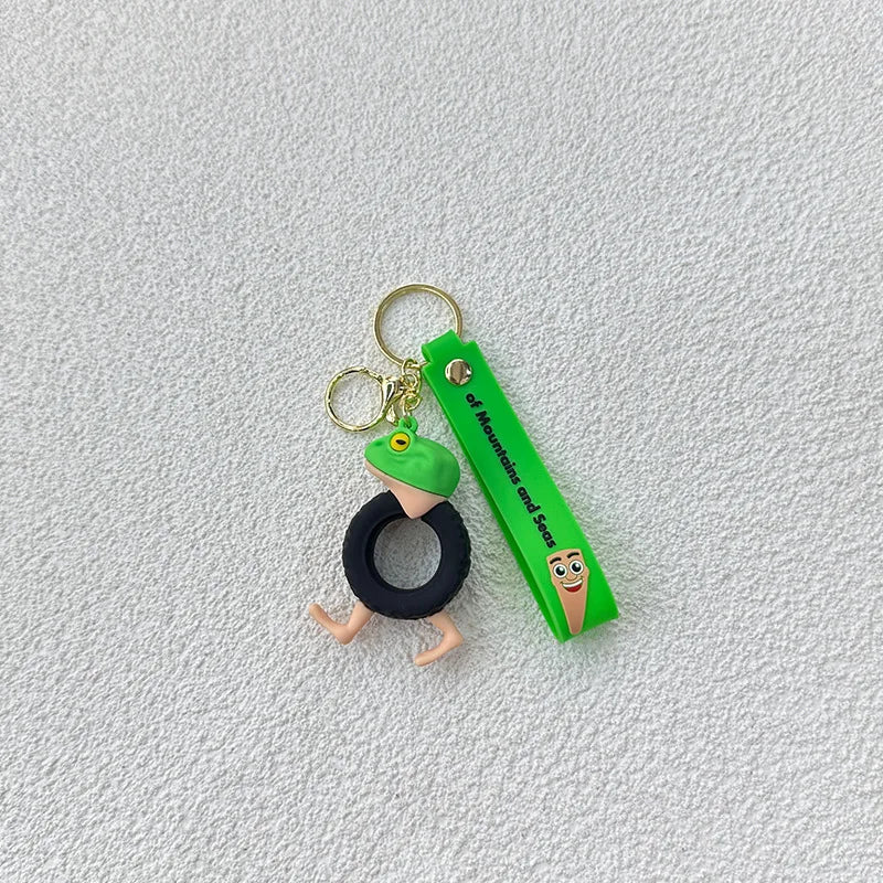 Italian Brainrot Cartoon Keychain – Funny Tung Tung Tung Anime PVC Key Ring Pendant Gift