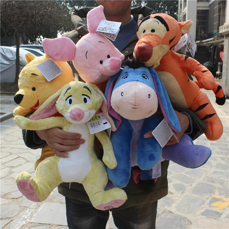 Winnie the Pooh Plush Toy - Cute Pooh Bear, Tigger, Eeyore & Piglet Stuffed Gift Doll for Kids
