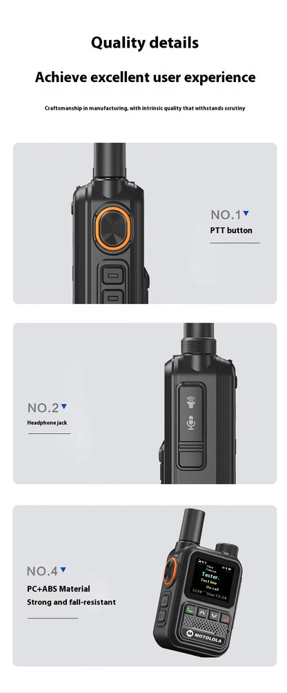 MOTOLOLA POC Network Walkie Talkie – 5G GPS Dual SIM Nationwide Intercom Handheld Long Range Two-Way Ham Radio Device