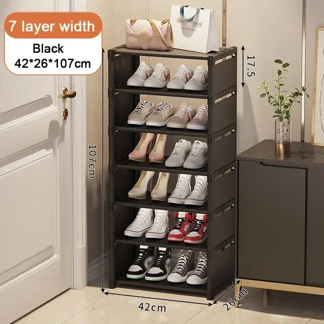 Stackable Shoes Rack Organizer – Multi-Layer Adjustable Shoe Cabinet for Space Saving Home Storage