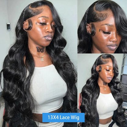 250% Density Body Wave Lace Front Wig – 13x6 Transparent Brazilian Remy Human Hair, 30-32 Inch for Black Women